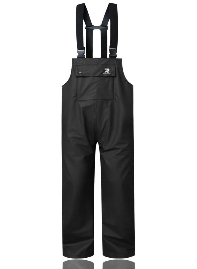 RainRider Rain Pants for Men Women Waterproof Rain Gear Bib Overalls Trousers for Fishing Hunting, Black, S - Image 1