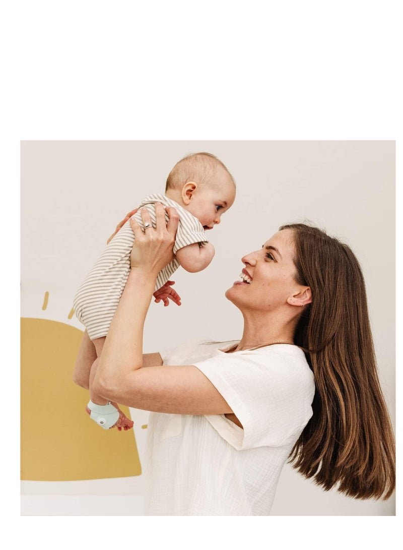 أوليت جورب Owlet Dream Sock Plus - جهاز مراقبة ذكي للأطفال مع معدل ضربات القلب ومتوسط ​​الأكسجين O2 كمؤشرات لجودة النوم - جورب قياسي وجورب كبير الحجم لينمو مع الطفل، لون النعناع - Image 3