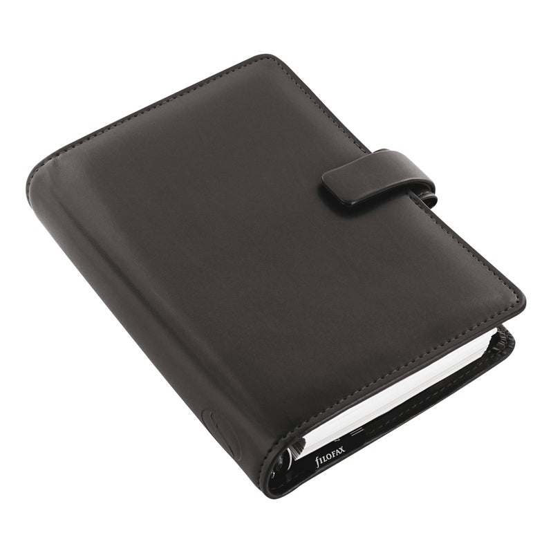FILOFAX منظم فيلوفاكس متروبول، حجم شخصي، أسود - مظهر جلدي، ستة حلقات، إدراج أسبوعي، متعدد اللغات (C026902) - Image 2