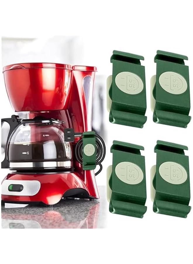 هوكور مشابك حامل اسلاك من بايبي، منظم اسلاك لاجهزة المطبخ، 4 قطع من منظمات لف الاسلاك ذاتية اللصق وقابلة للدوران، لاجهزة USB، مشابك لادارة اسلاك الطاقة وكابلات الكمبيوتر (اخضر) - Image 1