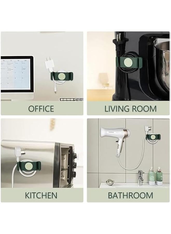 هوكور مشابك حامل اسلاك من بايبي، منظم اسلاك لاجهزة المطبخ، 4 قطع من منظمات لف الاسلاك ذاتية اللصق وقابلة للدوران، لاجهزة USB، مشابك لادارة اسلاك الطاقة وكابلات الكمبيوتر (اخضر) - Image 3