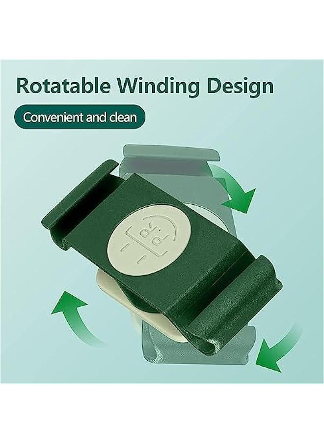 هوكور مشابك حامل اسلاك من بايبي، منظم اسلاك لاجهزة المطبخ، 4 قطع من منظمات لف الاسلاك ذاتية اللصق وقابلة للدوران، لاجهزة USB، مشابك لادارة اسلاك الطاقة وكابلات الكمبيوتر (اخضر) - Image 5