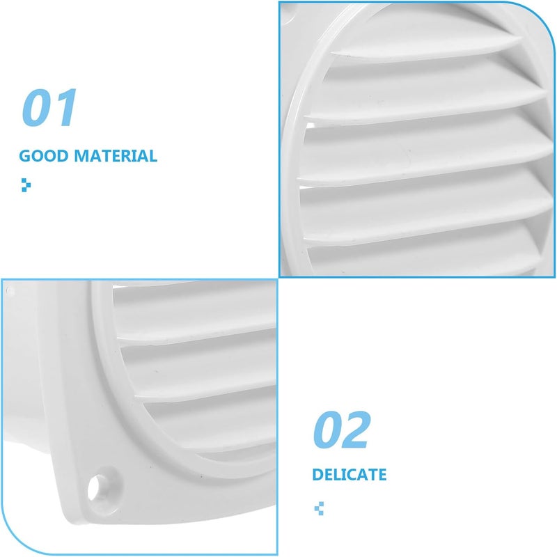 ABOOFAN Plastic Camper Vent Cover with Louvered Air Exhaust, White Rv Roof Vent Cap for Marine and Motorhome Bathroom Kitchen Ventilation - Image 3