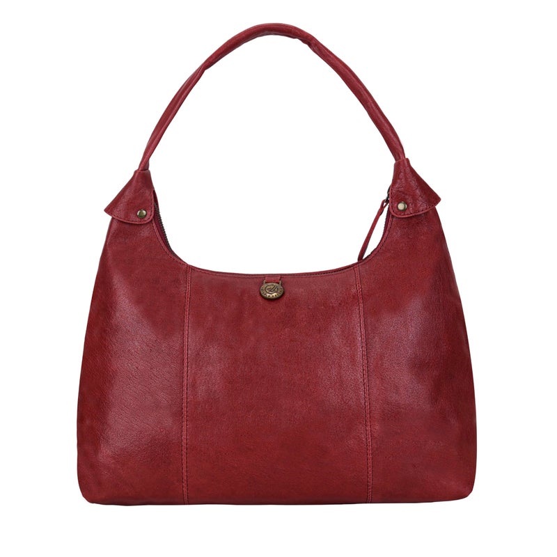 ANTONIO VALERIA Christmas Gift Allison Braided Red Leather Hobo Bag for Women - Image 5