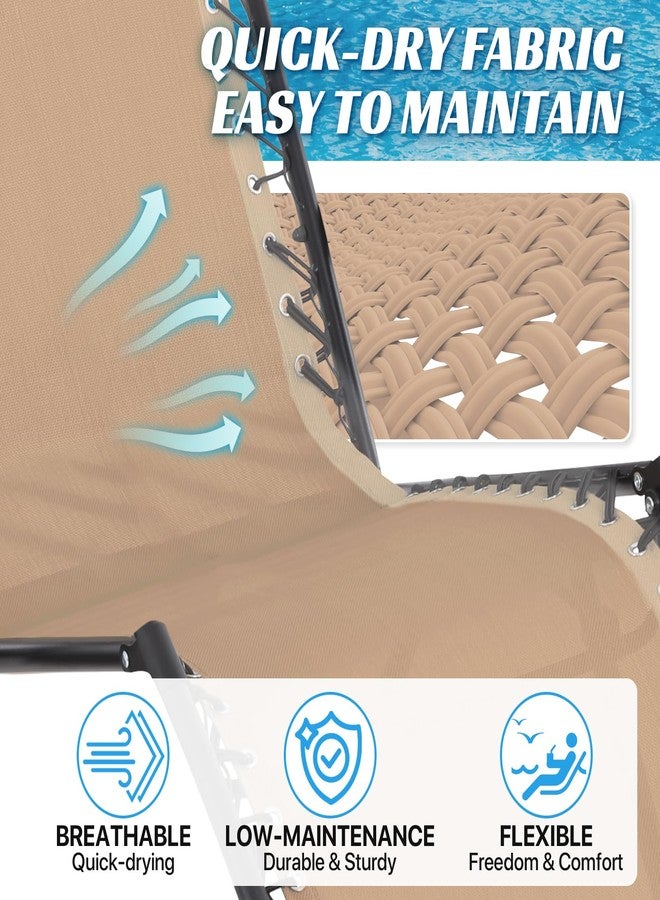 Ostlttyn طقم قماش بديل لكراسي Ostlttyn Zero Gravity، قماش إصلاح بعرض 21 بوصة وطول 63 بوصة مع حبل مطاطي بديل لكراسي الاسترخاء القابلة للطي المضادة للجاذبية، لون بني فاتح - Image 3