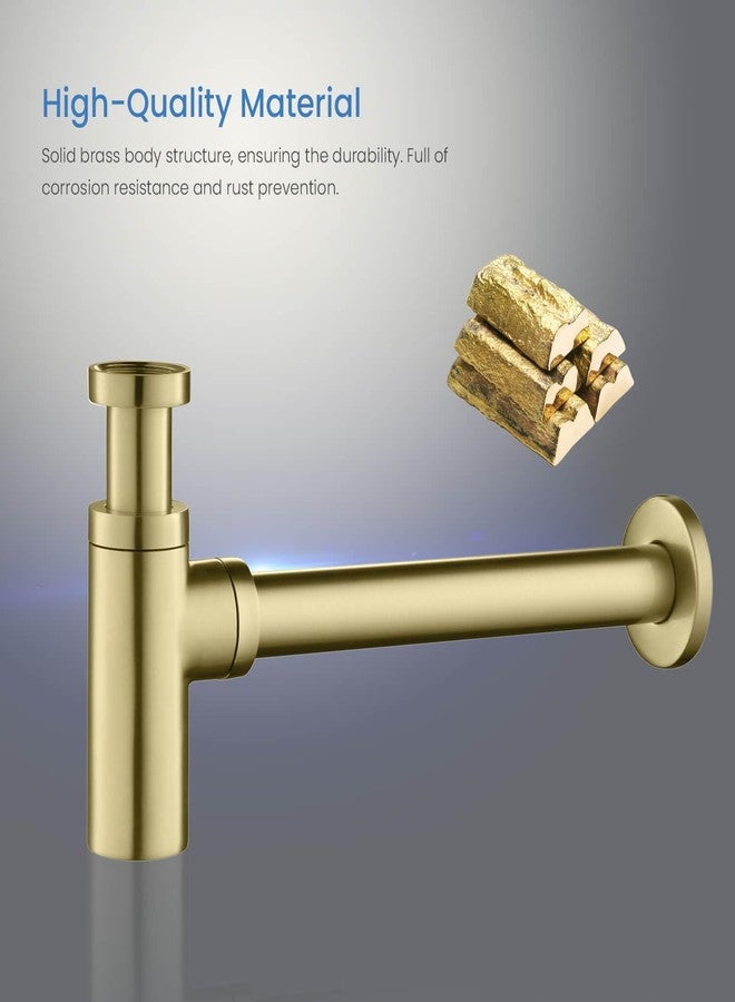 كيبي مصيدة زجاجات دائرية من كيبي لأحواض الحمام | طقم تصريف نفايات نحاسي مزخرف لأحواض الاستحمام | طلاء ذهبي مصقول متين بتصميم قابل للتعديل لسهولة التركيب ومقاومة التسرب (KBT101) - Image 3