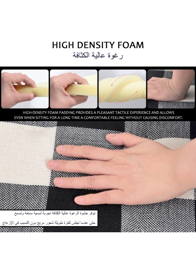 Foam Chair Cushions for Dining Chairs Set of 2, Non Slip Kitchen Chair Pads, 43x41x3 cm, Indoor Dining Chair Cushions with Ties, U-Shaped Seat Cushions for Kitchen Chairs - Image 3