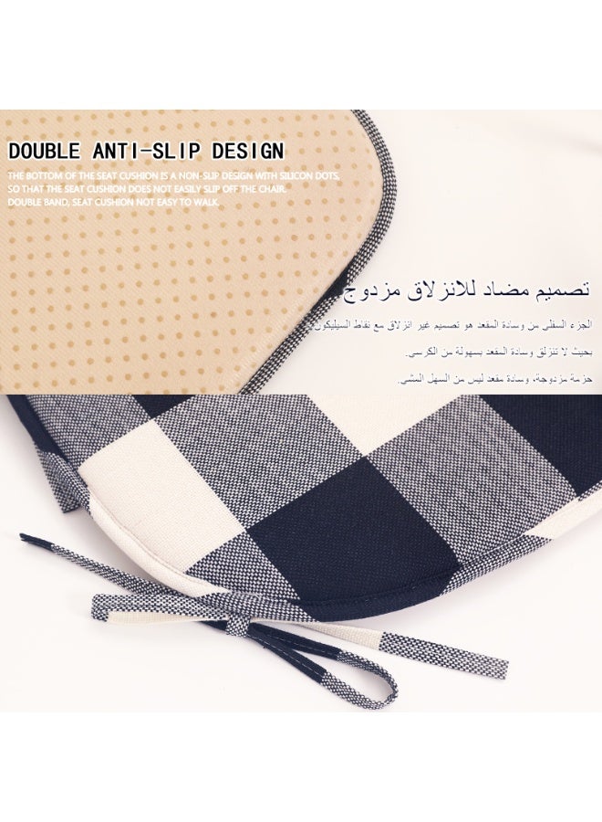 Foam Chair Cushions for Dining Chairs Set of 2, Non Slip Kitchen Chair Pads, 43x41x3 cm, Indoor Dining Chair Cushions with Ties, U-Shaped Seat Cushions for Kitchen Chairs - Image 4