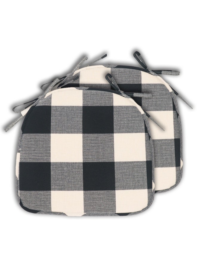 Foam Chair Cushions for Dining Chairs Set of 2, Non Slip Kitchen Chair Pads, 43x41x3 cm, Indoor Dining Chair Cushions with Ties, U-Shaped Seat Cushions for Kitchen Chairs - Image 1