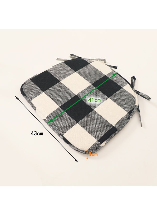 Foam Chair Cushions for Dining Chairs Set of 2, Non Slip Kitchen Chair Pads, 43x41x3 cm, Indoor Dining Chair Cushions with Ties, U-Shaped Seat Cushions for Kitchen Chairs - Image 2