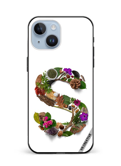 Protective Case Cover For Apple iPhone 15 Alphabet S Design Multicolour