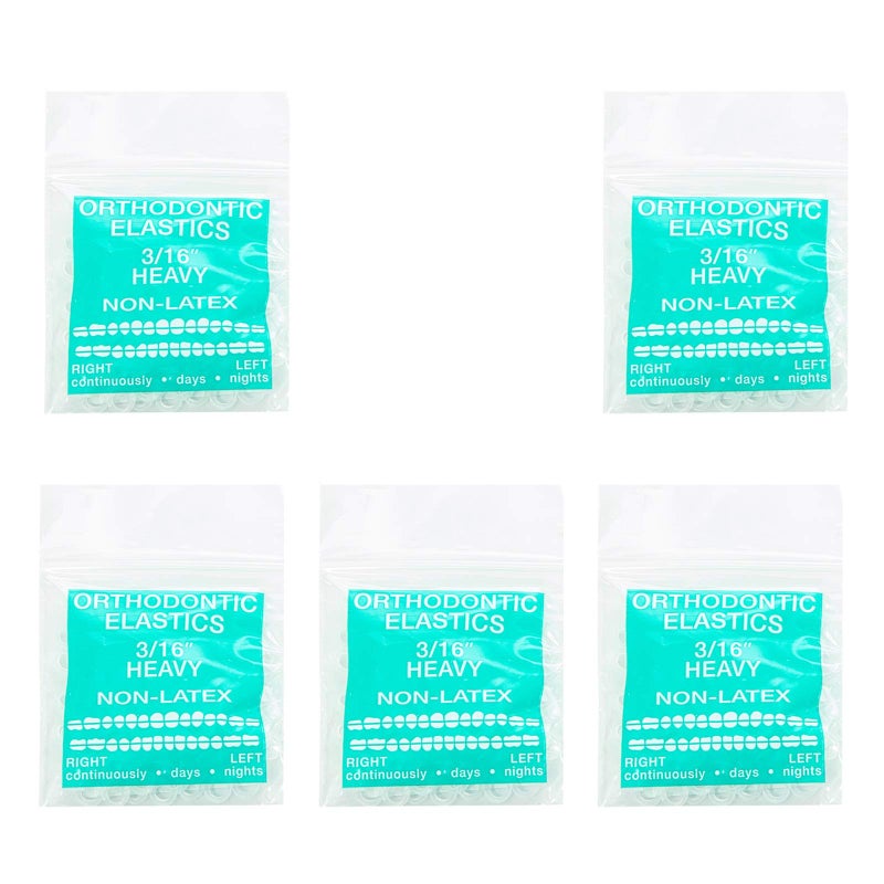 جمو مطاطيات تقويم الأسنان 316 ثقيلة 500 حزمة أربطة مطاطية داخل الفم خالية من اللاتكس مصنوعة في الولايات المتحدة الأمريكية