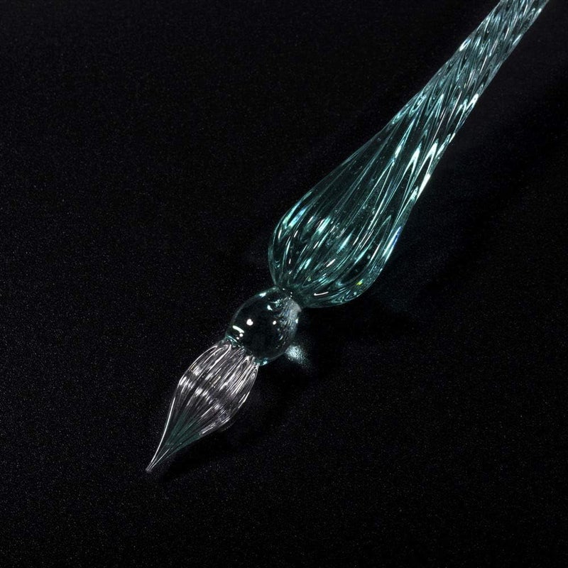 molshine Handmade Glass Dip Pen Crystal Calligraphy Pen Signature Dipped Pen for Artist Women Men Teens,Writing Drawing Decoration Gifts (Ice green) - Image 3