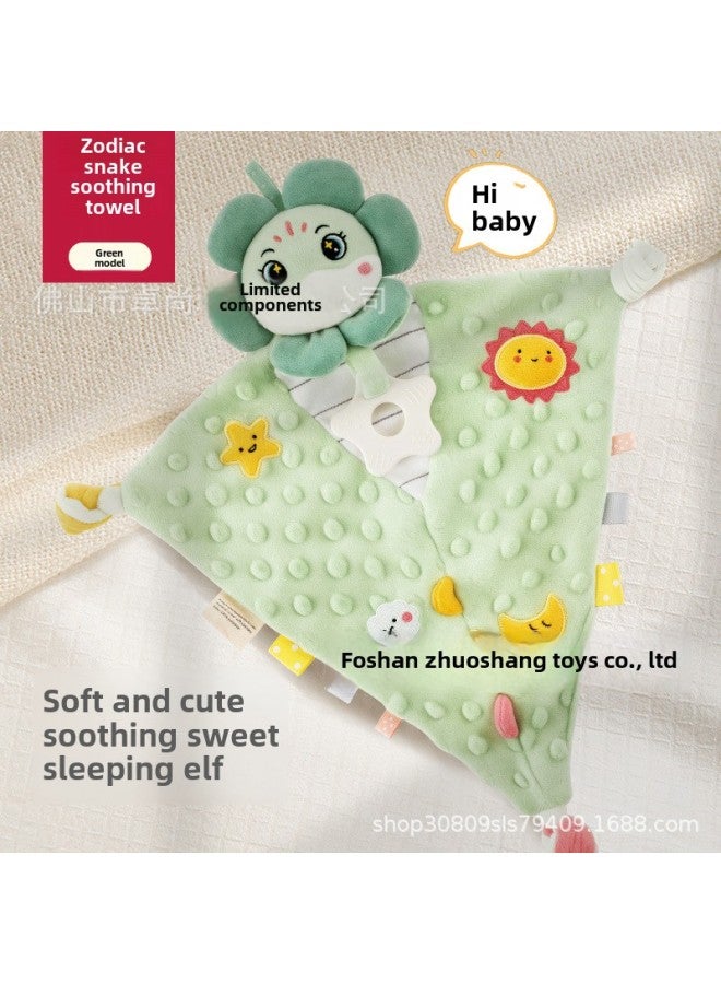 Baby Soothing Doll Can Bite Newborn Anting Towel 0-1 Year Old Baby Sleeping Toy Snake Year Children's Toy-Color:Zodiac Snake Green Comfort Towel - Image 1