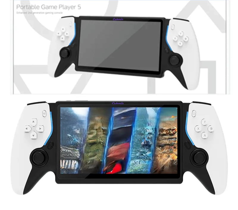 Cubonic 7" Full HD Screen Linux System Retro Handheld Gaming Console 64GB Storage, Support 30+ Emulator Games with HDMI Output Wireless Dual Remote Controller (White) - Image 2