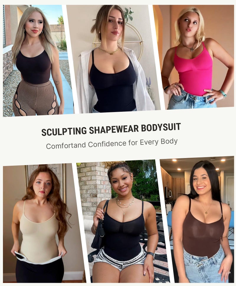 FeelinGirl تشكيل الجسم تحكم في البطن Bodysuit Shapewear Seamless Waist Trainer Butt Lifter Red M/L - Image 2