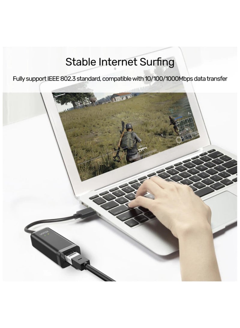 UNITEK محول USB 3.0 إلى إيثرنت جيجابت باللون الأسود - Image 2