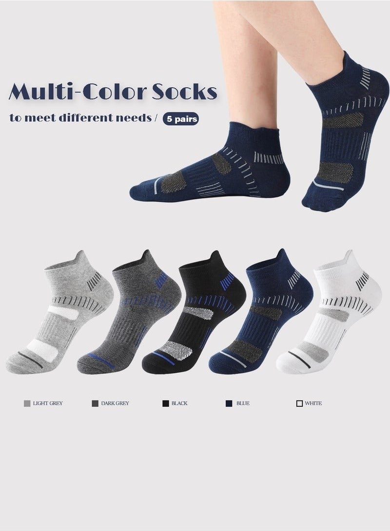 Mens Athletic Socks (5-Pack) - Low Cut, Sweat-Wicking, Odour-Resistant, All-Season Comfort - Ideal for Active Lifestyles, Running & Everyday Wear - Ultimate Socks for Men Collection - Image 5