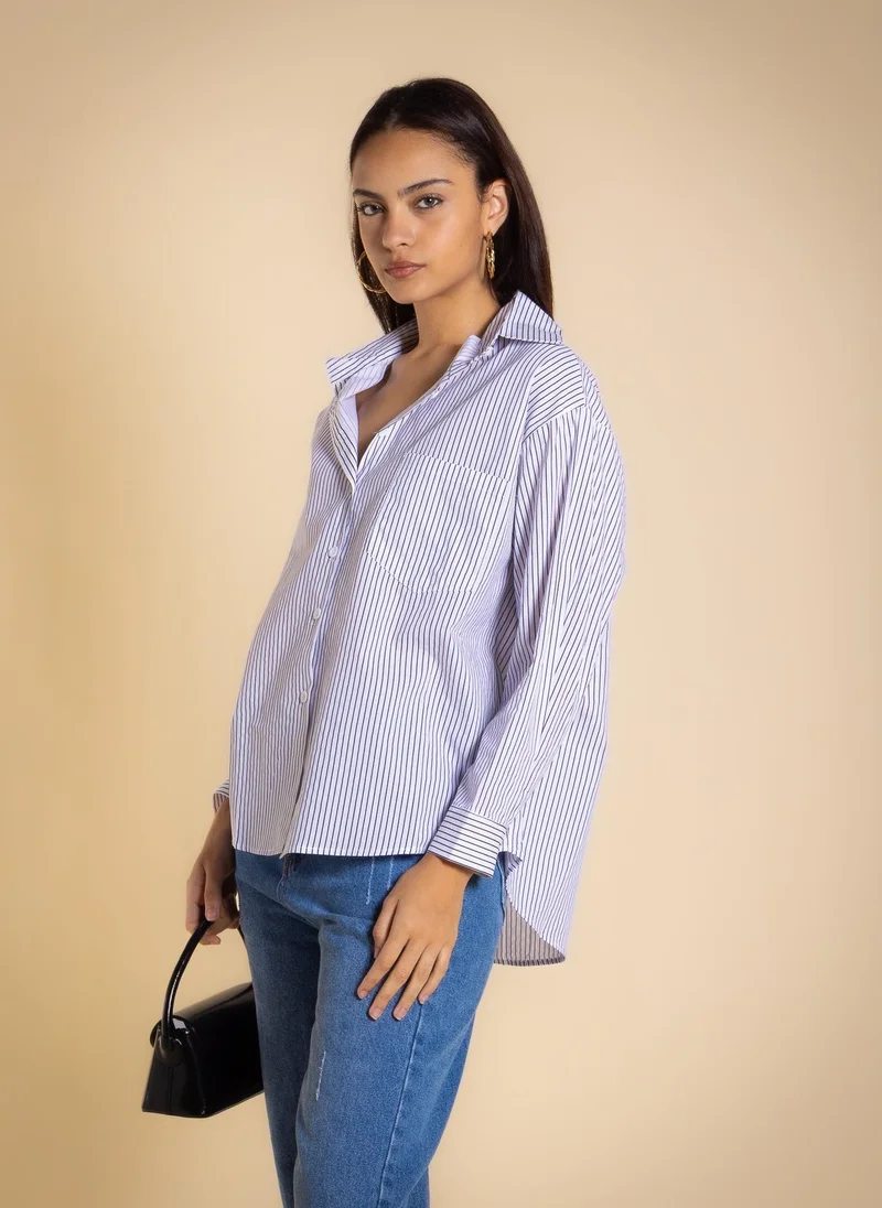 شايبس LIGHTWEIGHT STRIPED COTTON SHIRT