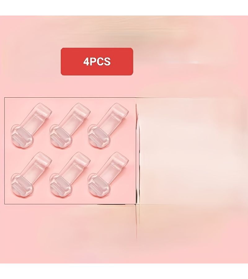 4pcs Transparent Quilt Fasteners No Pin Clips Anti Shift Bed Sheet Clips - Image 1