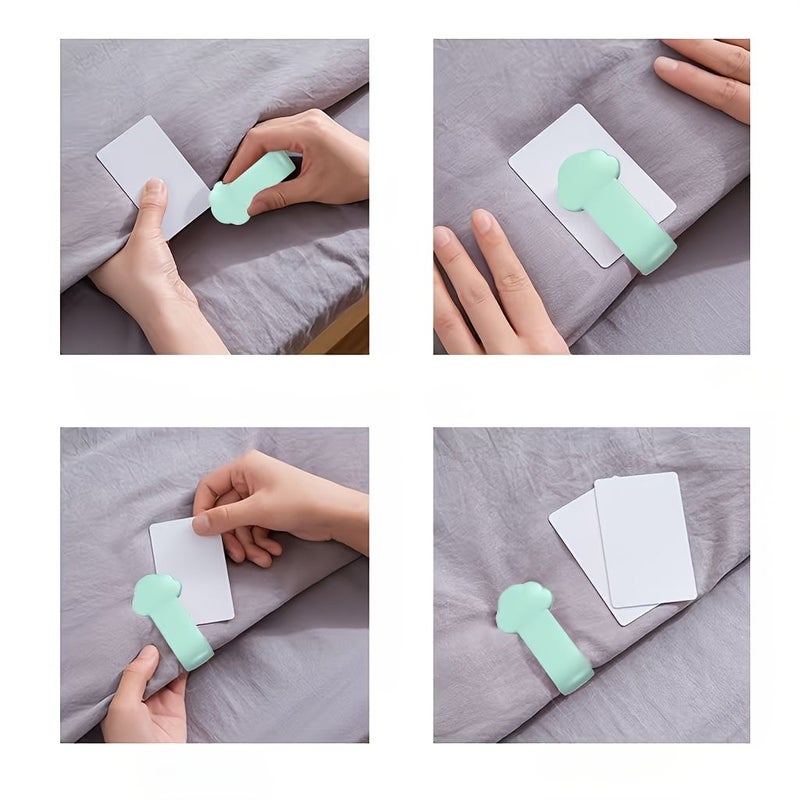 4pcs Transparent Quilt Fasteners No Pin Clips Anti Shift Bed Sheet Clips - Image 3