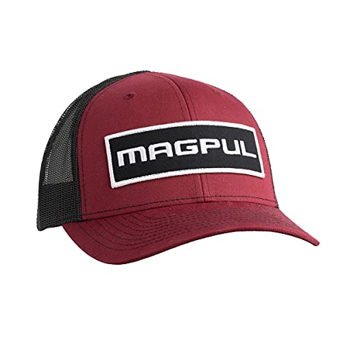 Magpul mens Magpul Snap Back Baseball Cap, One Size Fits Most Wordmark Patch Trucker Hat Cardinal Black, Wordmark Patch Cardinal/Black, One Size US - Image 1