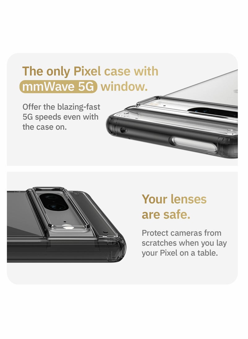 SYOSI Black Crystal Clear for Pixel 7 Case, Ultra Slim Black Crystal Clear Case [Shockproof with AirbagCorner Technology & mmWave 5G Window] for Google Pixel 7 Phone Case - Image 2