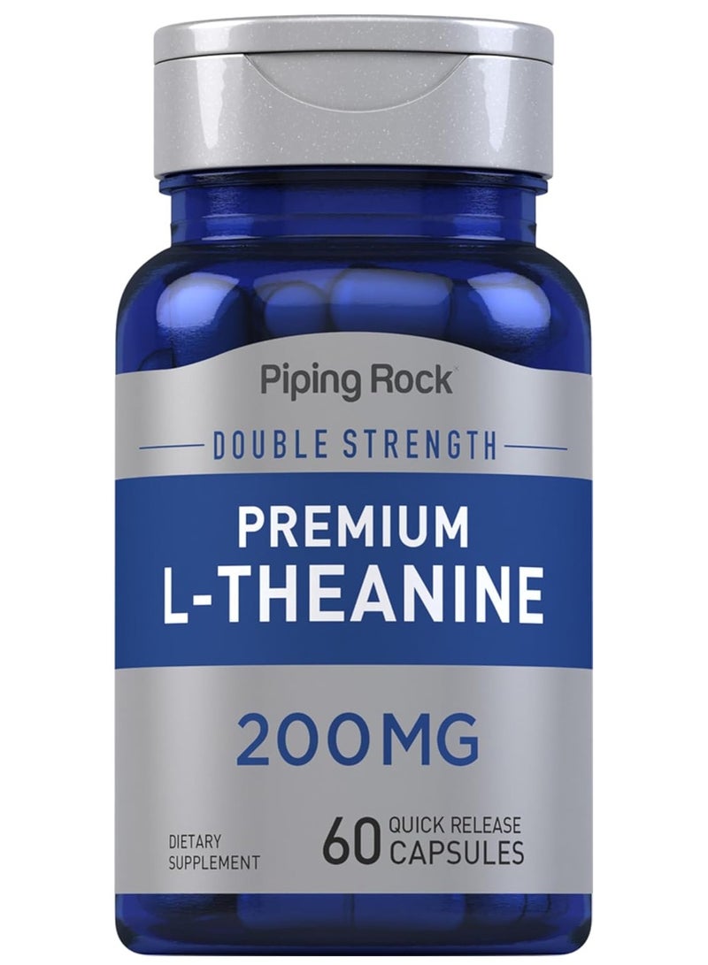 Piping Rcok L-Theanine 200mg Supplement | 60 Capsules | Double Strength | Non-GMO, Gluten Free - Image 1