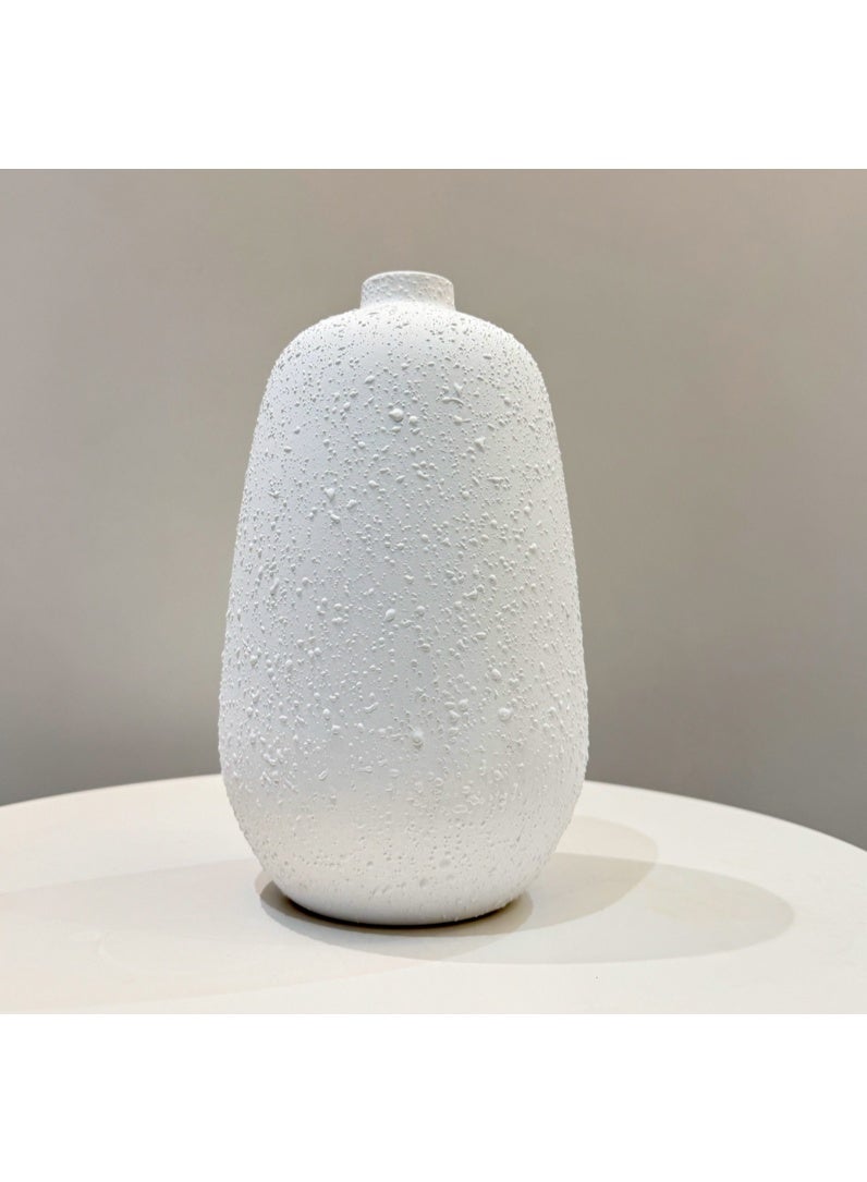 Elegant White Resin Vase with Hand-Textured Finish – Stylish Home Décor, 28 cm Height - Image 4