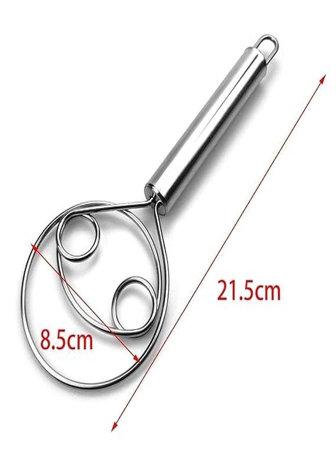 BARASH See Ever Dough Whisk Food Grade 304 Stainless Steel Hand xer Bread Whisk 8.5 Inch Danish Whisk Dough Scraper Baking Tool for Bread Pastry or Pizza Dough Silver - Image 5