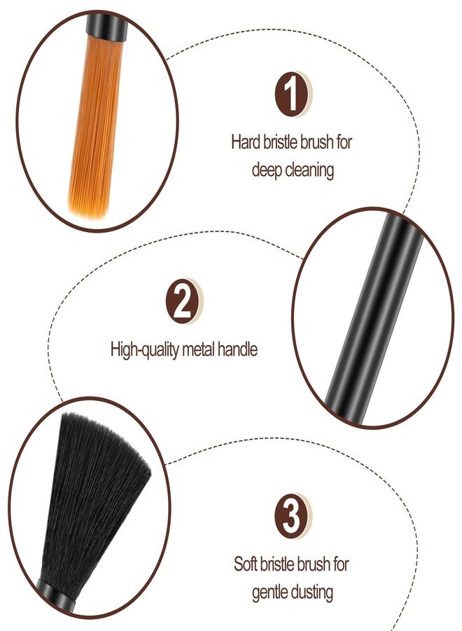 Azefnuhk Coffee Grinder Cleaning Brush, Double Head Espresso Brush, Barista Dusting Brushes with Nylon Bristles, Aluminum Handle Grinder Cleaning Tool for Home Kitchen Coffee Machine Clean - Image 3