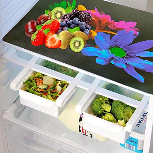 KANUSHI Industries® 1Pc Fridge Cover for Top with 6 Utility Pockets + 1 Handles Covers + 3 Fridge Mats (VAR-FRI-LONG-LEVS-BLUE-COMBO-M-24) - Image 3