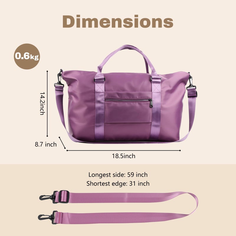 EPIMA Weekender Duffel Bags for Women, Purple Travel Totes Bag for Airplane Essentials, Overnight Bags for Women with Trolley Sleeve, Large Carry On Hospital Bag for Labor and Delivery, Sport, Gym - Image 4