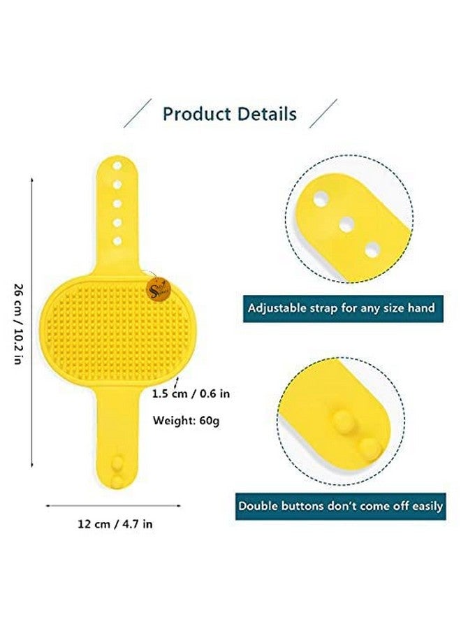 Sage Square Dog Toothbrush For Teeth & Dogs Removes Food Debris Double Sided With Long Curved + Pet Bath Brush Grooming Comb Shampoo Clean Hair & Massage Skin Rubber Glove For Dogs & Cats - Pack Of 2 - Image 5