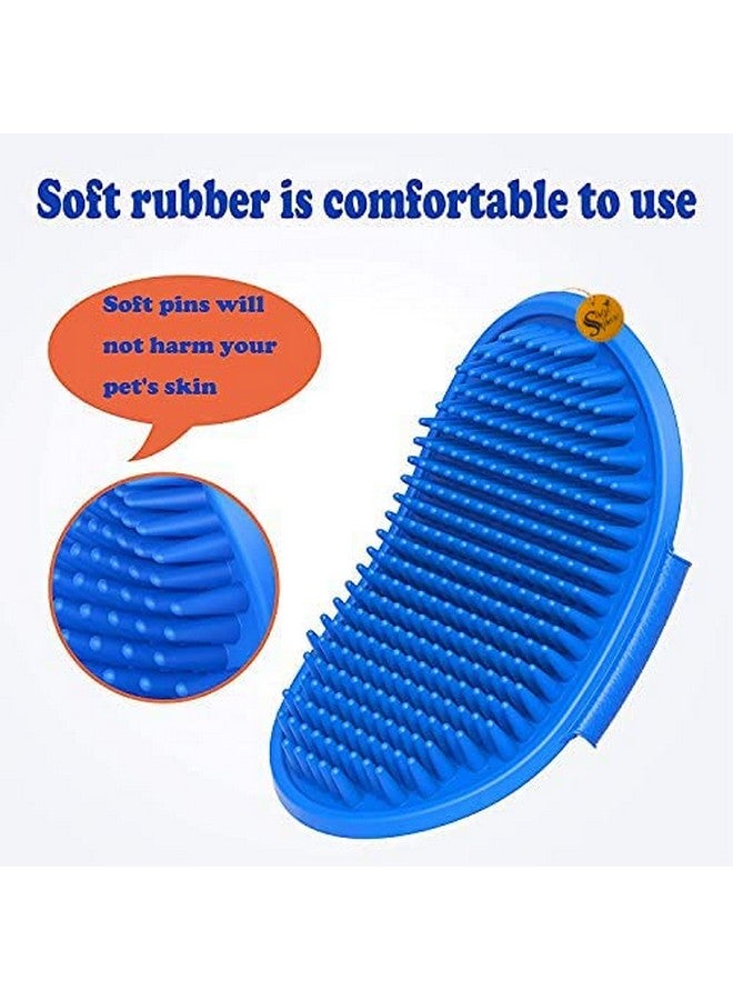 Sage Square Dog Toothbrush For Teeth & Dogs Removes Food Debris Double Sided With Long Curved + Pet Bath Brush Grooming Comb Shampoo Clean Hair & Massage Skin Rubber Glove For Dogs & Cats - Pack Of 2 - Image 2