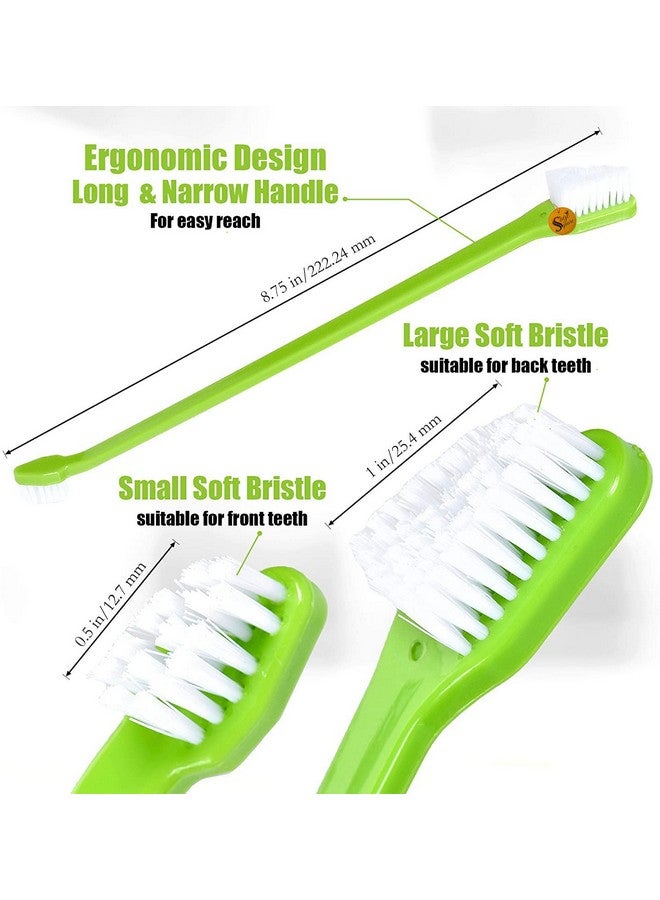 Sage Square Dog Toothbrush For Teeth & Dogs Removes Food Debris Double Sided With Long Curved + Pet Bath Brush Grooming Comb Shampoo Clean Hair & Massage Skin Rubber Glove For Dogs & Cats - Pack Of 2 - Image 4