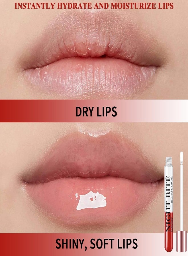 teerova Dual-Phase lip oil, Moisturizing Nourishing Shiny Red and Transparent layer lip gloss, Natural and Fresh Bitten Lip Makeup - Image 4