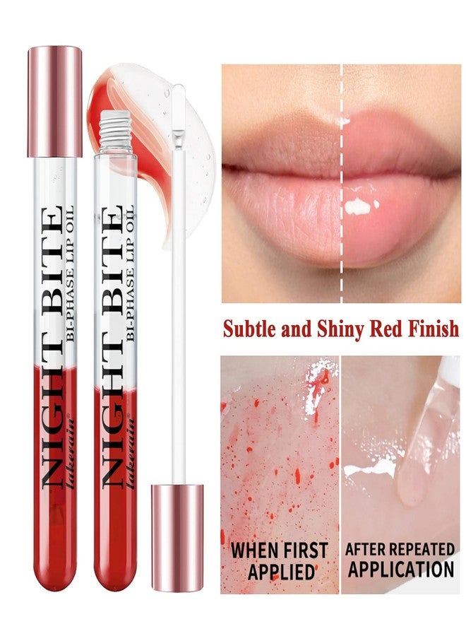 teerova Dual-Phase lip oil, Moisturizing Nourishing Shiny Red and Transparent layer lip gloss, Natural and Fresh Bitten Lip Makeup - Image 3