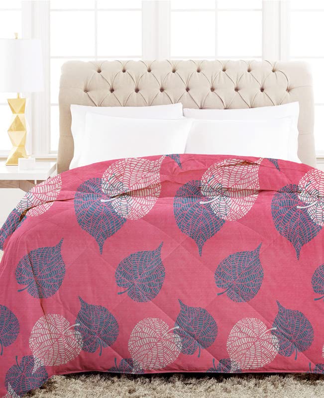 VAS COLLECTIONS 220 GSM Microfiber Reversible AC Comforter/Blanket for Light Winter/Quilt/Duvets for Single Size Bed (240X152 cm, Pink & Green) - Image 2