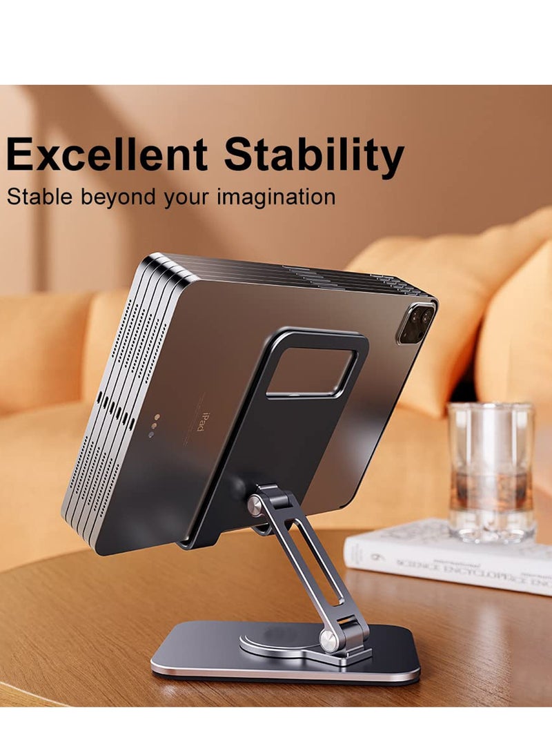 KASTWAVE Tablet Stand, Rotatable and Foldable ipad Stand, Update Tablet Stand Portable iPad Holder for Desk, Compatible with 4.7-12 Inch Tablets and Smartphones, Grey - Image 3