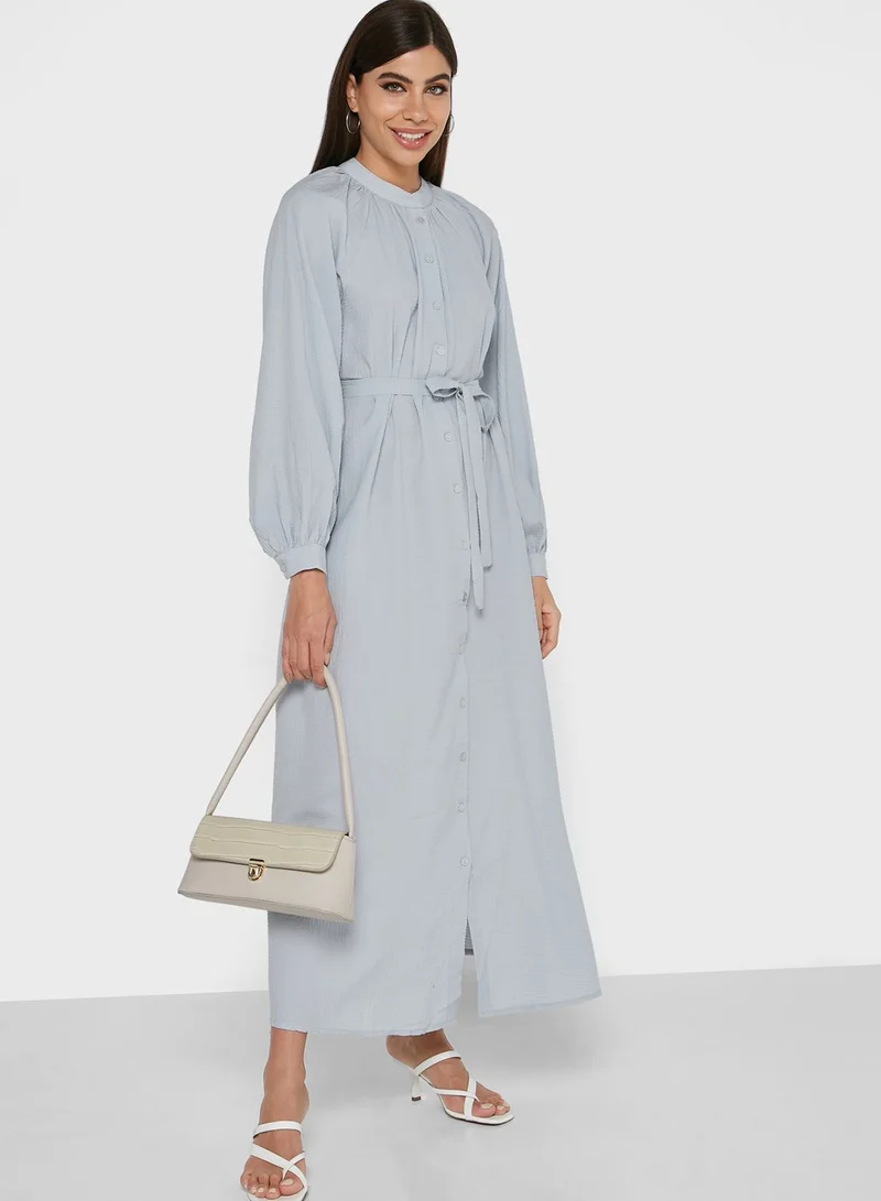 Refka by modanisa Balloon Sleeve Button Down Dress