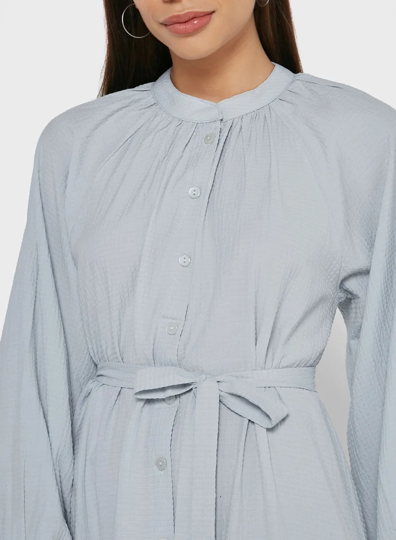 Refka by modanisa Balloon Sleeve Button Down Dress