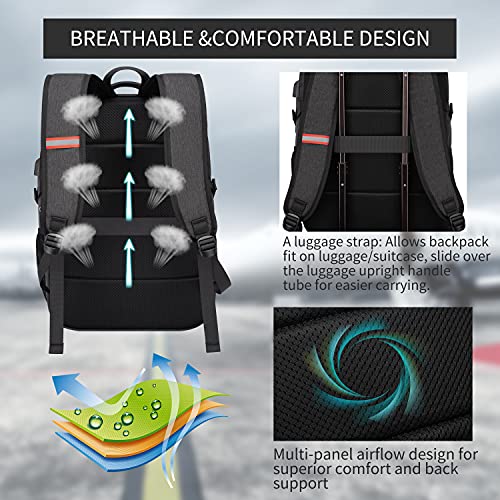 CAFELE Backpack,17.3in Durable Travel Laptop Backpack, College Backpack,RFID Anti Theft Pocket Big Business Computer Bag,Water Resistant School Bookbag for Teens Men Women,Gifts Grey - Image 5