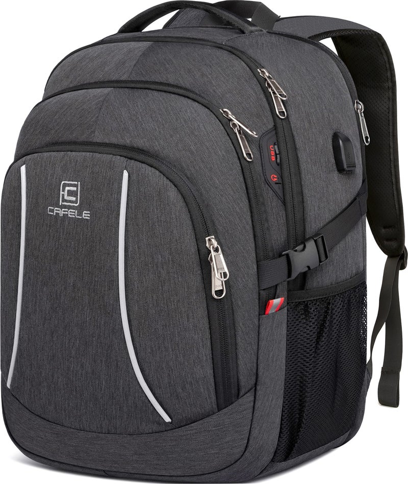 CAFELE Backpack,17.3in Durable Travel Laptop Backpack, College Backpack,RFID Anti Theft Pocket Big Business Computer Bag,Water Resistant School Bookbag for Teens Men Women,Gifts Grey - Image 1
