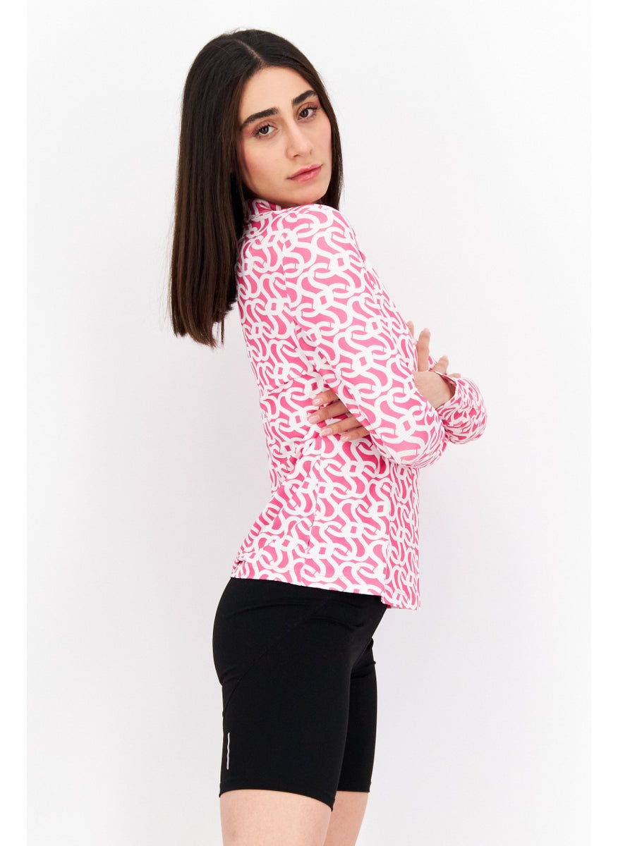 X by Gottex Women Sportswear Fit Long Sleeve Training Top, Pink  - Image 2