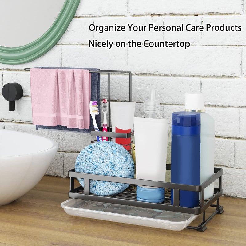 Godboat Dish Soap Dispenser, Kitchen Sink Organizer with Brush Rack, 304 Stainless Steel, Sponge Holder for Kitchen Sink, Sink Caddy with Drain-Pan, Cool Kitchen Gadgets & Gifts for Women, Christmas - Image 3
