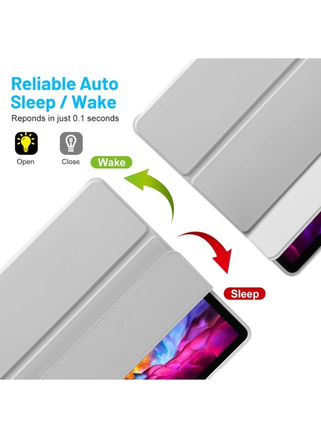 ميجوفاست سامسونج جالكسي تاب S9 FE+ / S9 FE Plus 12.4 بوصة مع حامل قلم S، غطاء حماية ثلاثي الطي من مادة TPU الناعمة، يدعم شحن قلم S، خاصية الإيقاظ/السكون التلقائي باللون الفضي - Image 4