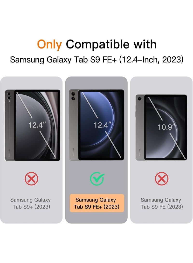 ميجوفاست سامسونج جالكسي تاب S9 FE+ / S9 FE Plus 12.4 بوصة مع حامل قلم S، غطاء حماية ثلاثي الطي من مادة TPU الناعمة، يدعم شحن قلم S، خاصية الإيقاظ/السكون التلقائي باللون الفضي - Image 2