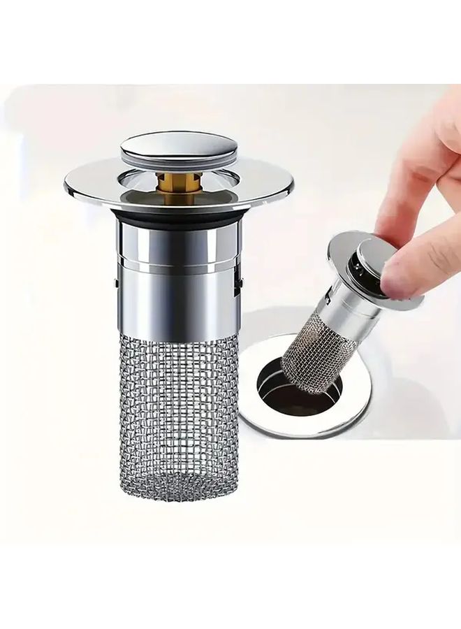 Brass Core Stainless Steel Pop Up Bathroom Sink Stopper 1.1-1.3 Inch - Image 4