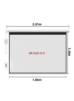 Flash Hawk 84-100-120 Inch 4:3 Wall Mount Electric Projector Screen Motorized Projection Curtain with Remote Control For Business/School/Office/Meeting  - Image 3